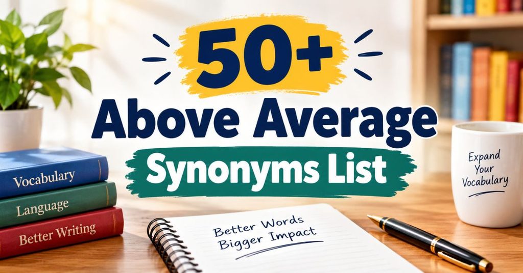 50+ Above Average Synonyms List