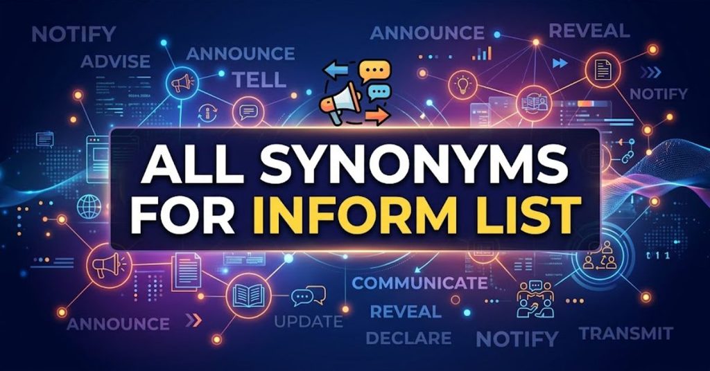 MAIN CONTENT ALL Synonyms for Inform LIST
