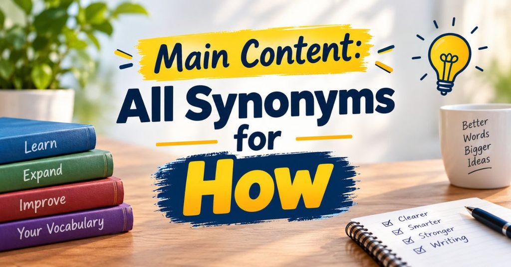 Main Content All Synonyms for How