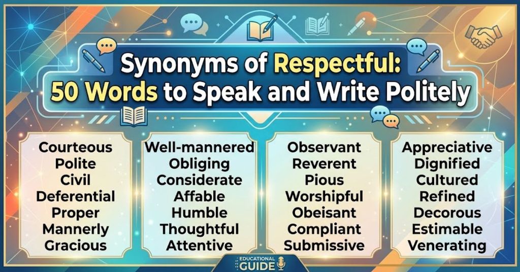 Synonyms of Respectful 50 Words to Speak and Write Politely