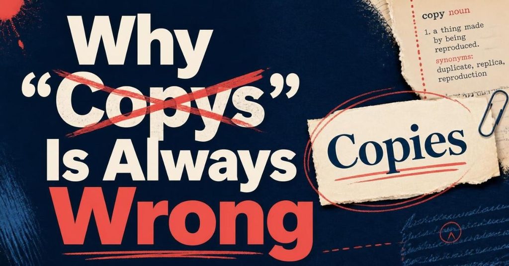 Why “Copys” Is Always Wrong